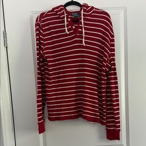 Polo Red and White Striped Hoodie